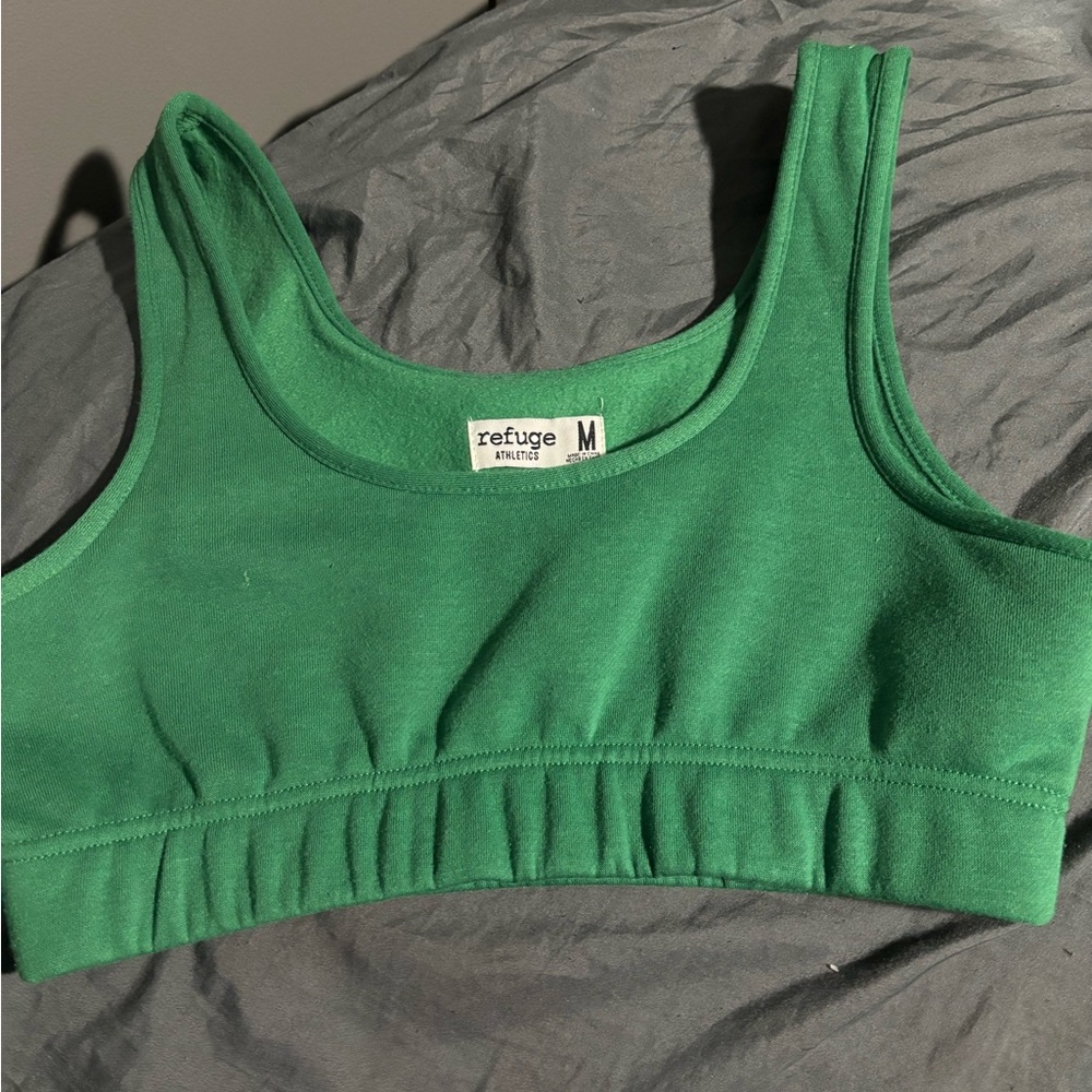 green crop top